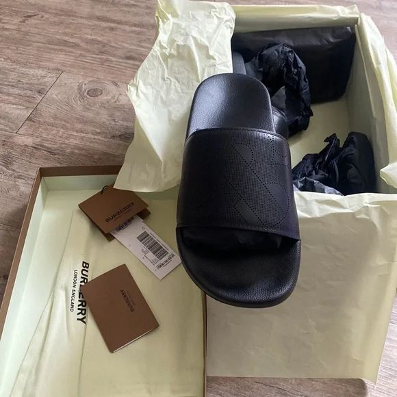 Burberry TB perforated monogram slides with matching socks (men’s) Burberry Men main image 2